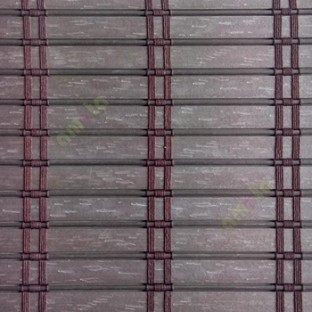 Dark brown color horizontal stripes flat scale vertical thread stripes cylinder stick rollup mechanism PVC Blinds 